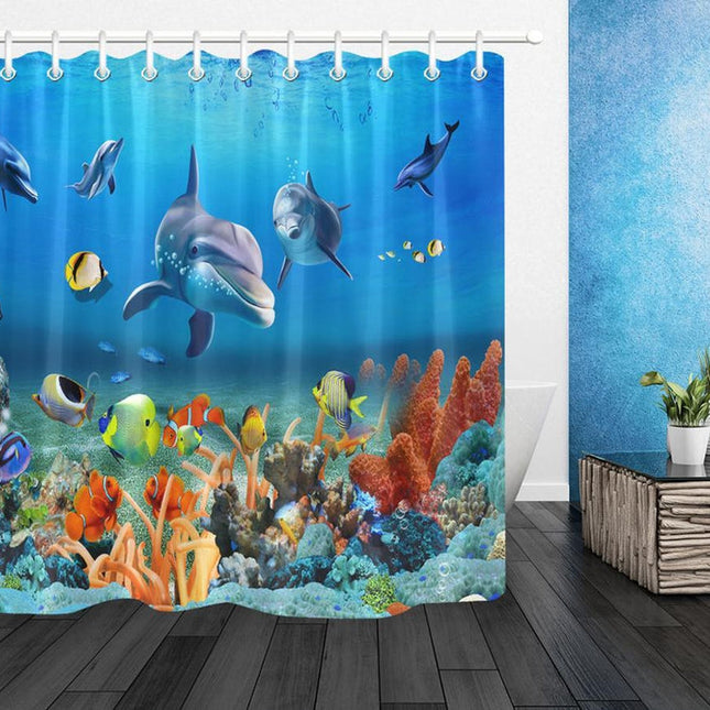 Zasłona prysznicowa z morskimi zwierzętami