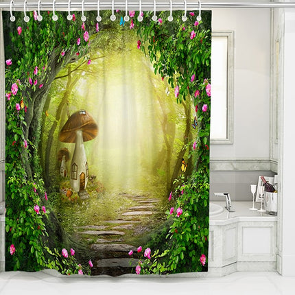Zasłona prysznicowa z magicznym lasem