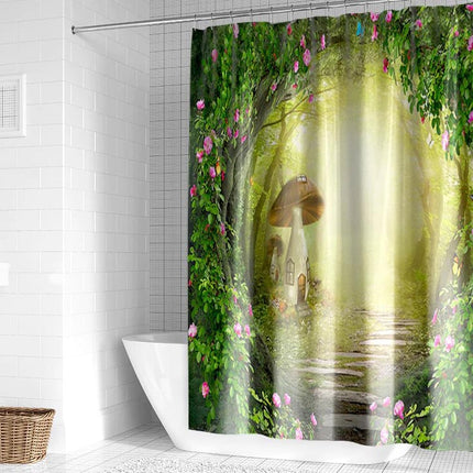 Zasłona prysznicowa z magicznym lasem
