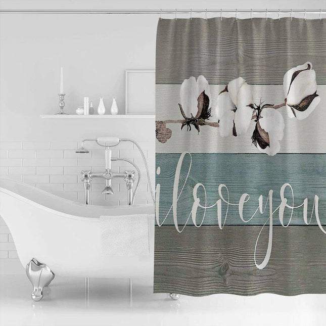 Zasłona prysznicowa z kwiatem bawełny