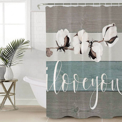 Zasłona prysznicowa z kwiatem bawełny