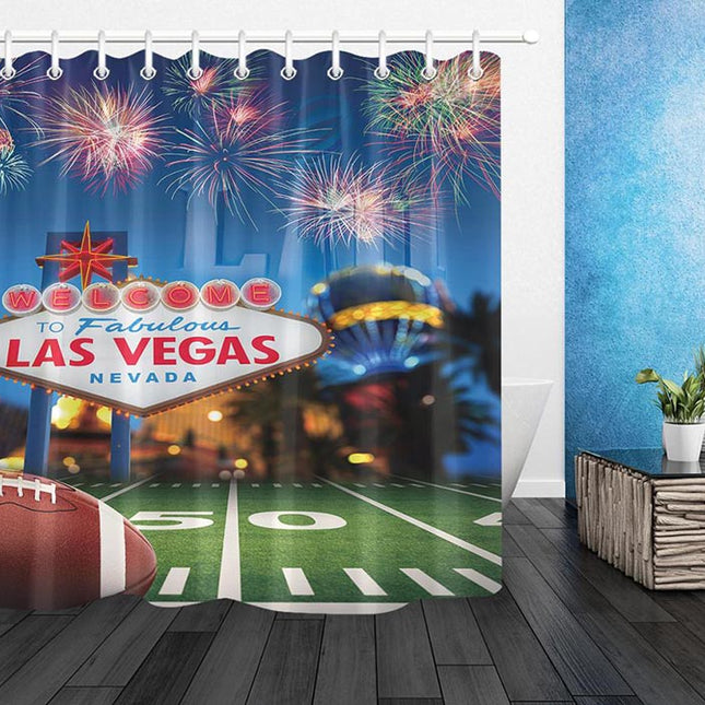 Zasłona prysznicowa z motywem Las Vegas