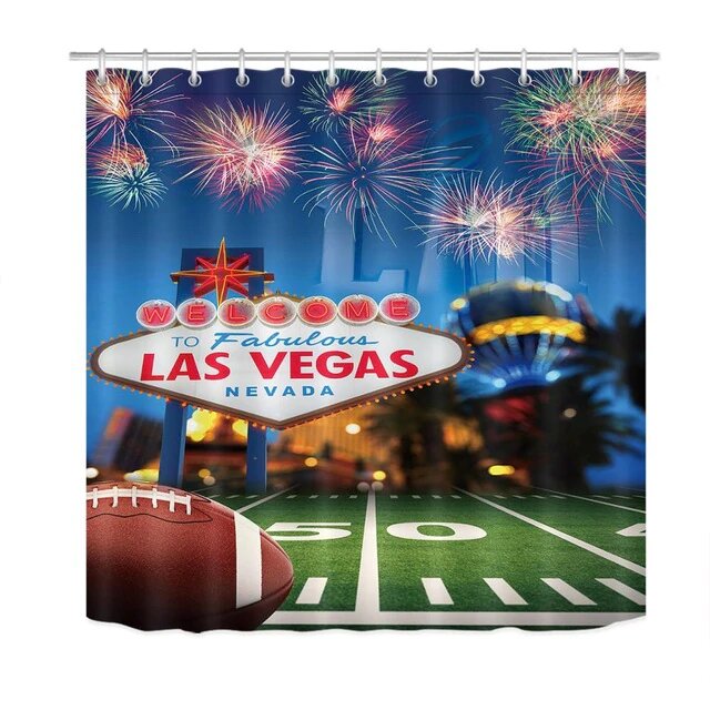 Zasłona prysznicowa z motywem Las Vegas