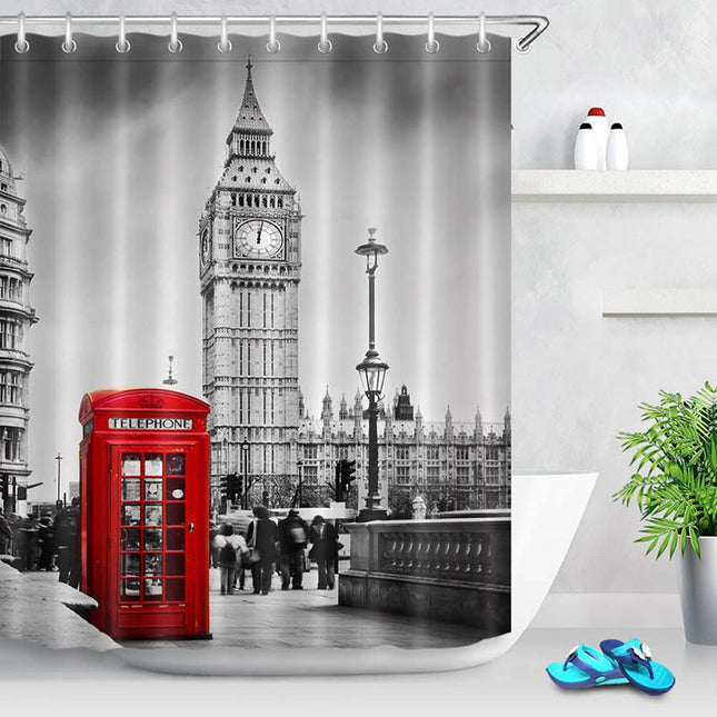 Zasłona prysznicowa z widokiem na Londyn
