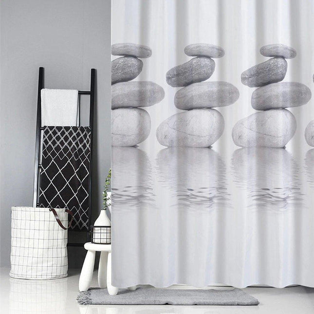 Zasłona prysznicowa we wzór kamieni zen