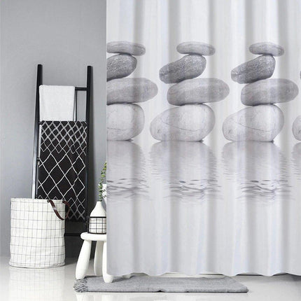 Zasłona prysznicowa we wzór kamieni zen