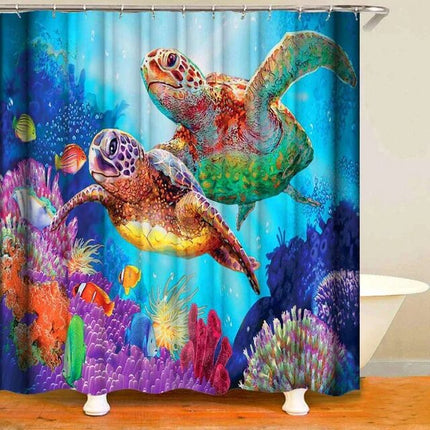 Zasłona prysznicowa z żółwiami morskimi