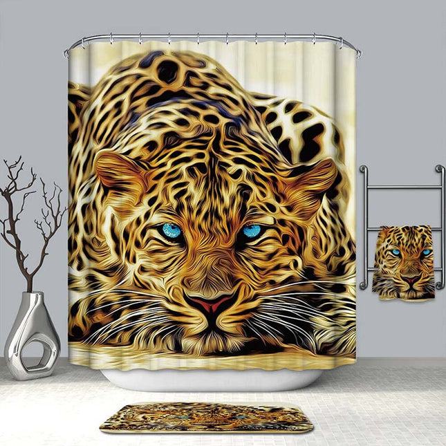 Zasłona prysznicowa z dziką panterą