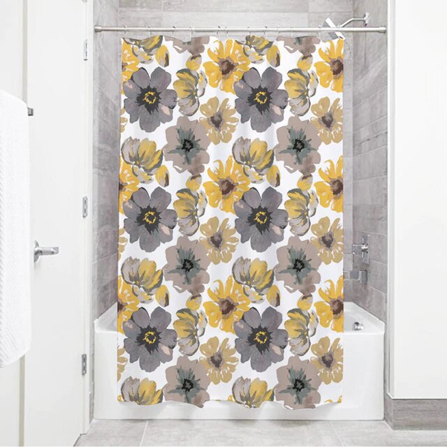 Mała zasłona prysznicowa w kwiaty