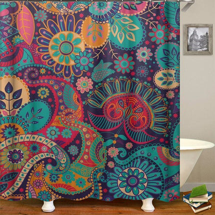 Psychodeliczna zasłona prysznicowa w kwiaty