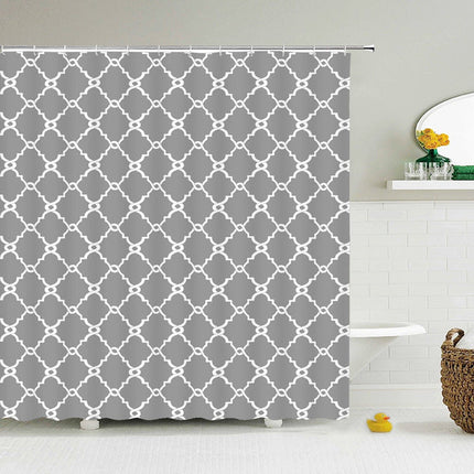 Szara zasłona z marokańskim wzorem