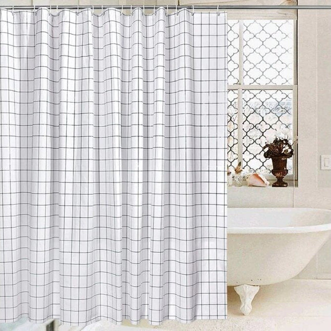 Skandynawska zasłona prysznicowa w kratę