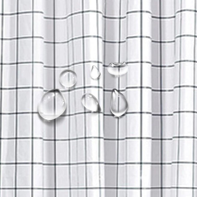 Skandynawska zasłona prysznicowa w kratę