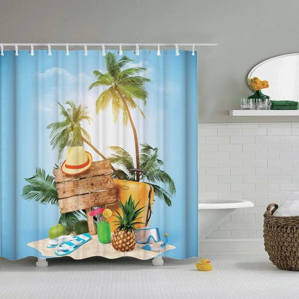 Zasłona prysznicowa z motywem wakacyjnej podróży
