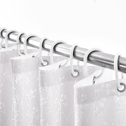 Biała zasłona prysznicowa w kwiaty