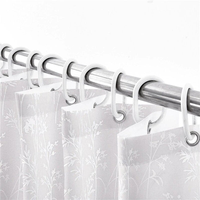 Biała zasłona prysznicowa w kwiaty