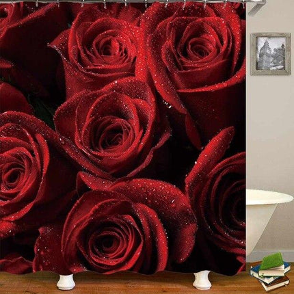 Zasłona prysznicowa 3D z motywem róż