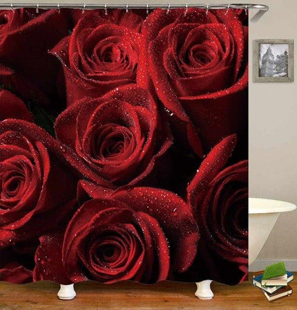 Zasłona prysznicowa 3D z motywem róż