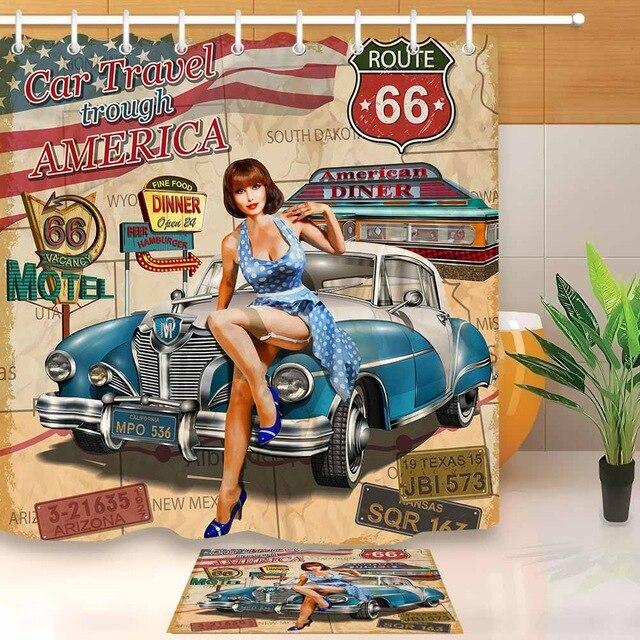Zasłona prysznicowa retro w stylu lat 60