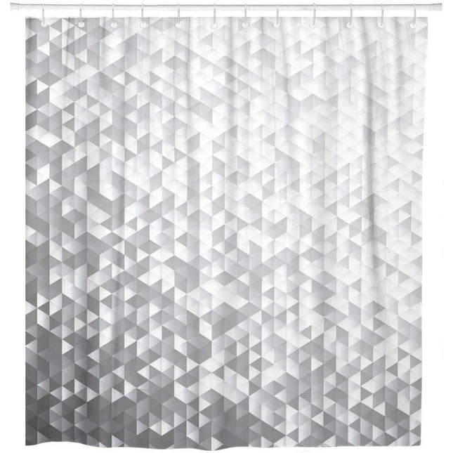 Srebrna zasłona prysznicowa z wzorem 3D