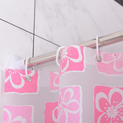 Błyszcząca różowa zasłona prysznicowa w kwiaty