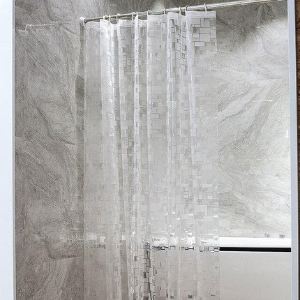 Zasłona prysznicowa w geometryczne kwadraty