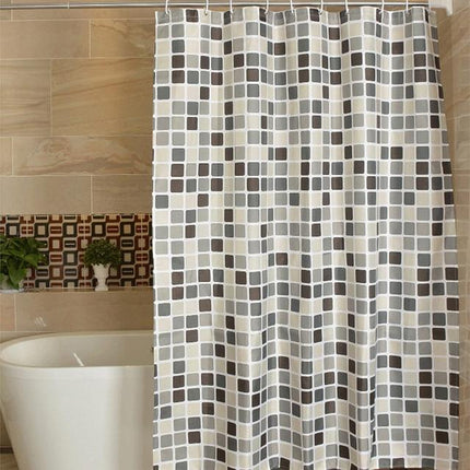 Zasłona prysznicowa w szarą mozaikę