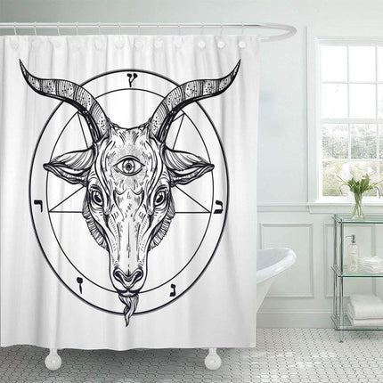 Zasłona prysznicowa z głową kozła
