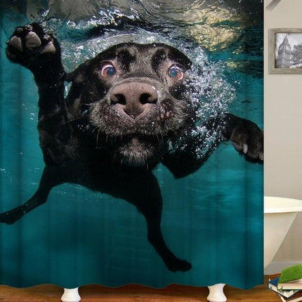 Zasłona prysznicowa z pływającym psem