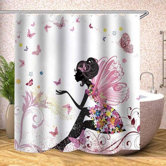 Baśniowa zasłona prysznicowa z wróżką