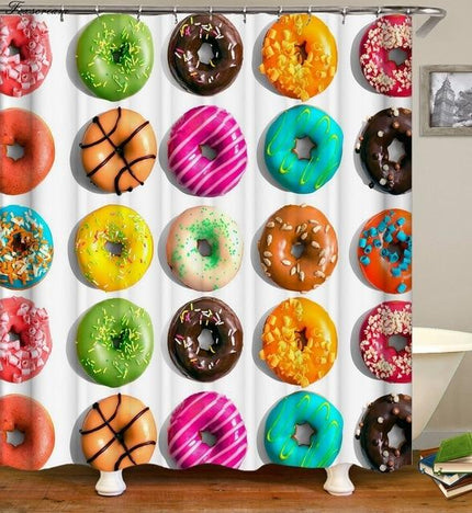 Zasłona prysznicowa w kolorowe pączki