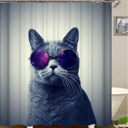 Zasłona prysznicowa ze śmiesznym kotem