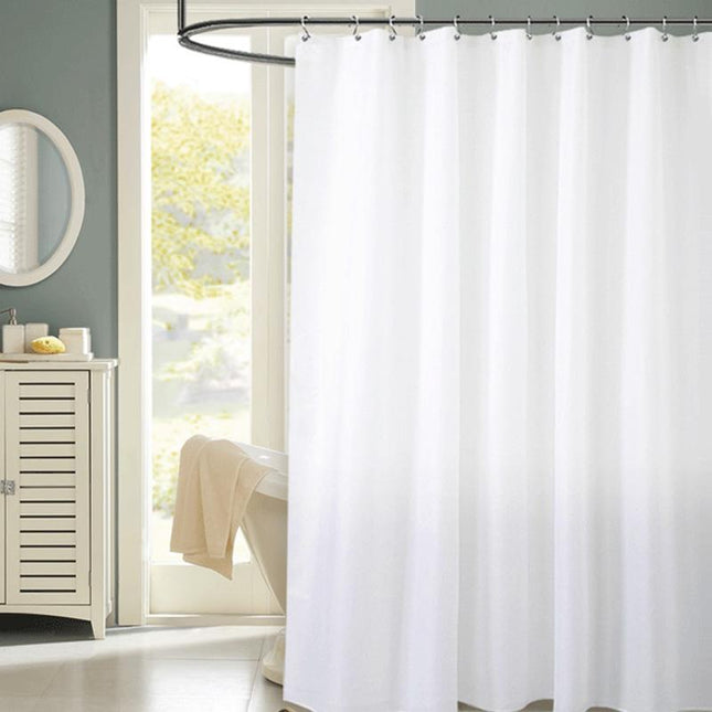 Biała materiałowa zasłona prysznicowa hotelowa