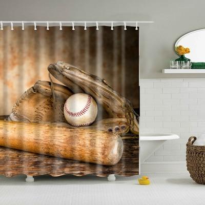 Zasłona prysznicowa z motywem baseballowym