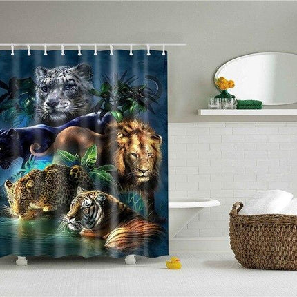 Zasłona prysznicowa z dzikimi kotami