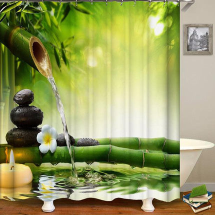 Zasłona prysznicowa z bambusem Feng Shui