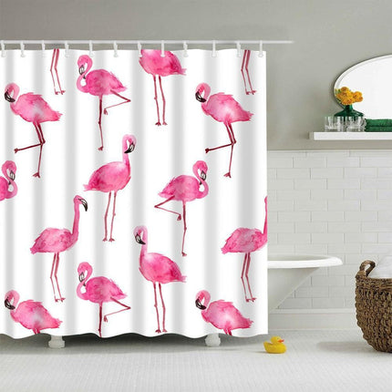 Zasłona prysznicowa w zabawne flamingi