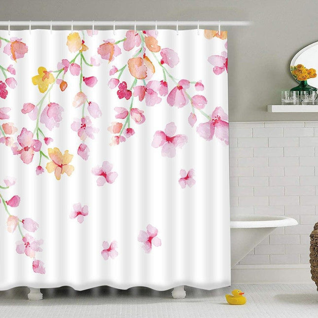 Zasłona prysznicowa w kwiaty wiśni