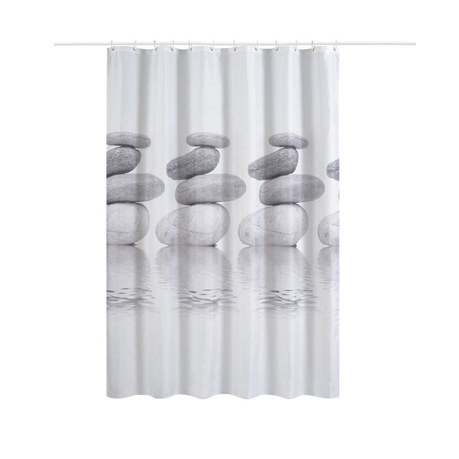 Zasłona prysznicowa we wzór kamieni zen