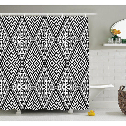 Zasłona prysznicowa aztecki wzór geometryczny