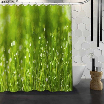 Zasłona prysznicowa z motywem zielonej trawy