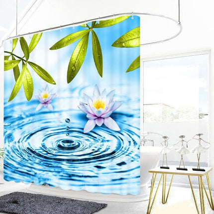 Zasłona prysznicowa kropla wody i lotos