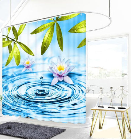 Zasłona prysznicowa kropla wody i lotos