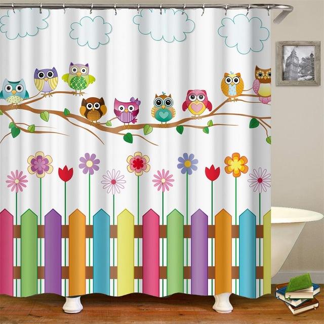 Zasłona prysznicowa w sowy dla dzieci