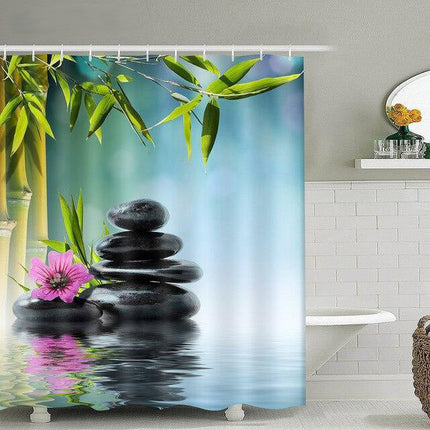 Zasłona prysznicowa z motywem Zen