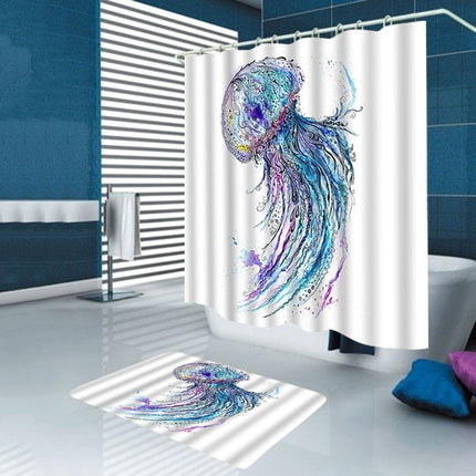 Zasłona prysznicowa z kolorową meduzą