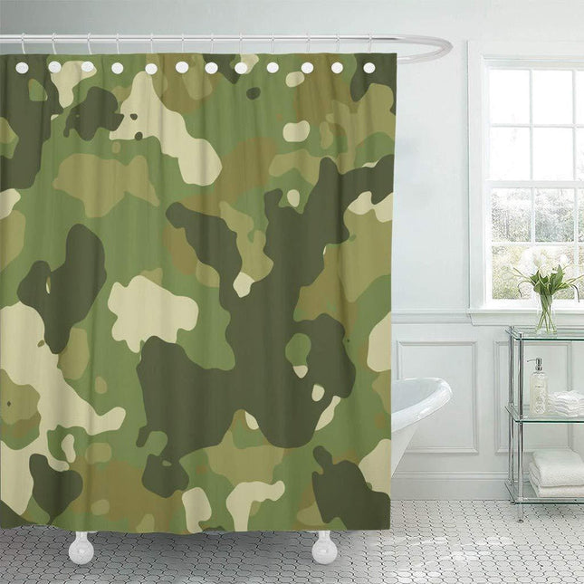 Zasłona prysznicowa z wojskowym wzorem moro