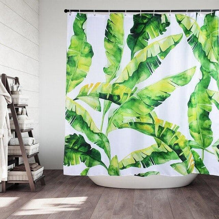 Zasłona prysznicowa w zielone liście