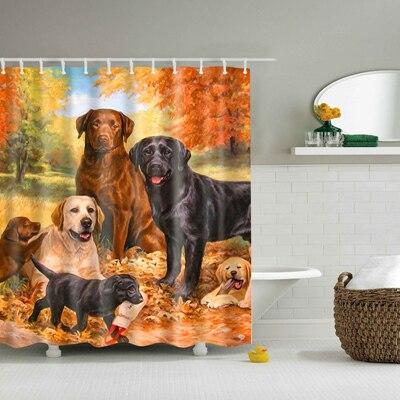 Zasłona prysznicowa z malowanymi psami