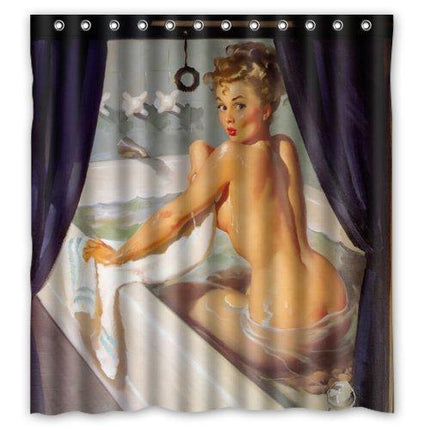Zasłona prysznicowa w stylu pin-up